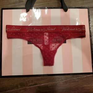 💕Victorias secret Red polka dot thong panties